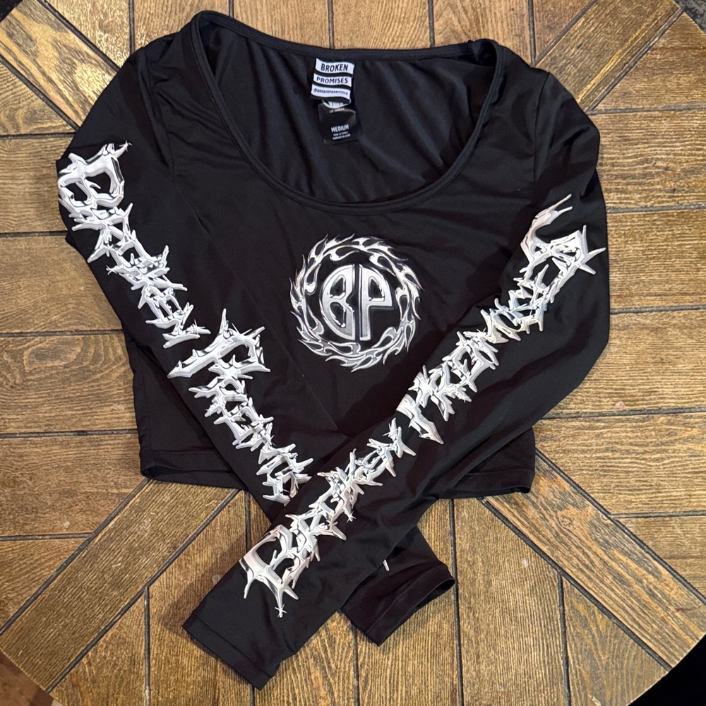 BP Black Long Sleeve Crop Top